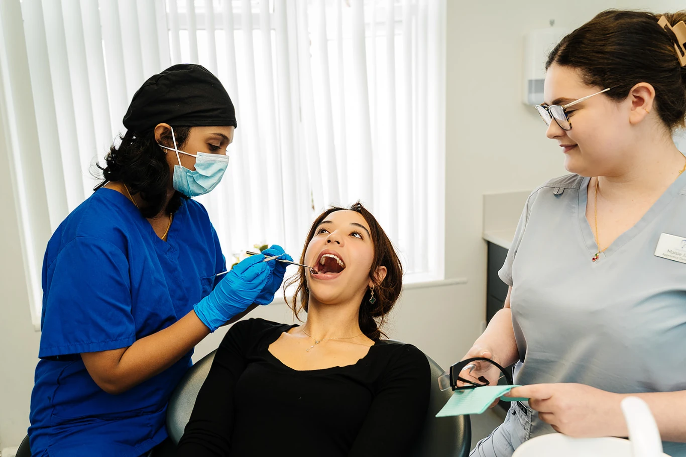 Dental patient during a dental check up for a Crocked Tooth at Toftwood Dental Practice